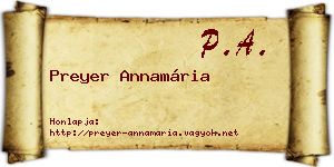Preyer Annamária névjegykártya
